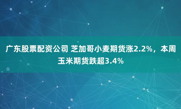 广东股票配资公司 芝加哥小麦期货涨2.2%，本周玉米期货跌超3.4%