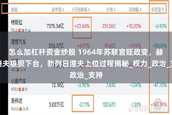 怎么加杠杆资金炒股 1964年苏联宫廷政变，赫鲁晓夫狼狈下台，勃列日涅夫上位过程揭秘_权力_政治_支持