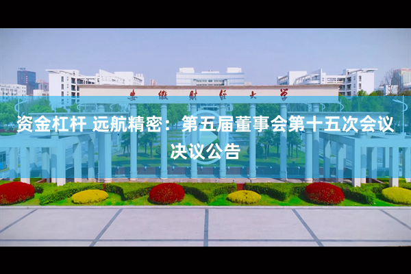 资金杠杆 远航精密：第五届董事会第十五次会议决议公告
