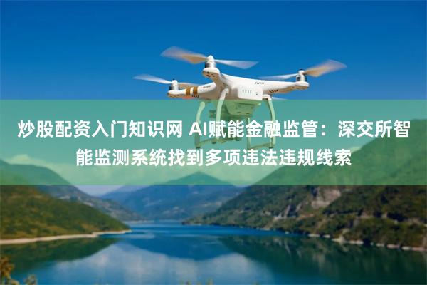 炒股配资入门知识网 AI赋能金融监管：深交所智能监测系统找到多项违法违规线索